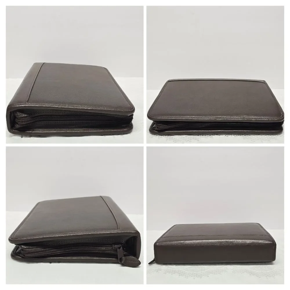 Franklin Covey Brown Genuine Leather Planner 7 Ring Binder